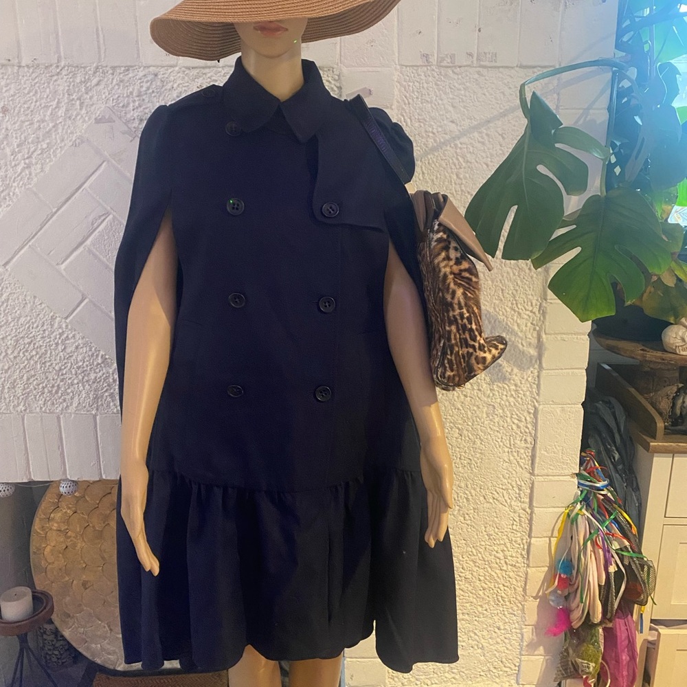 RED Valentino Elegant Black Cape Dress/Jacket